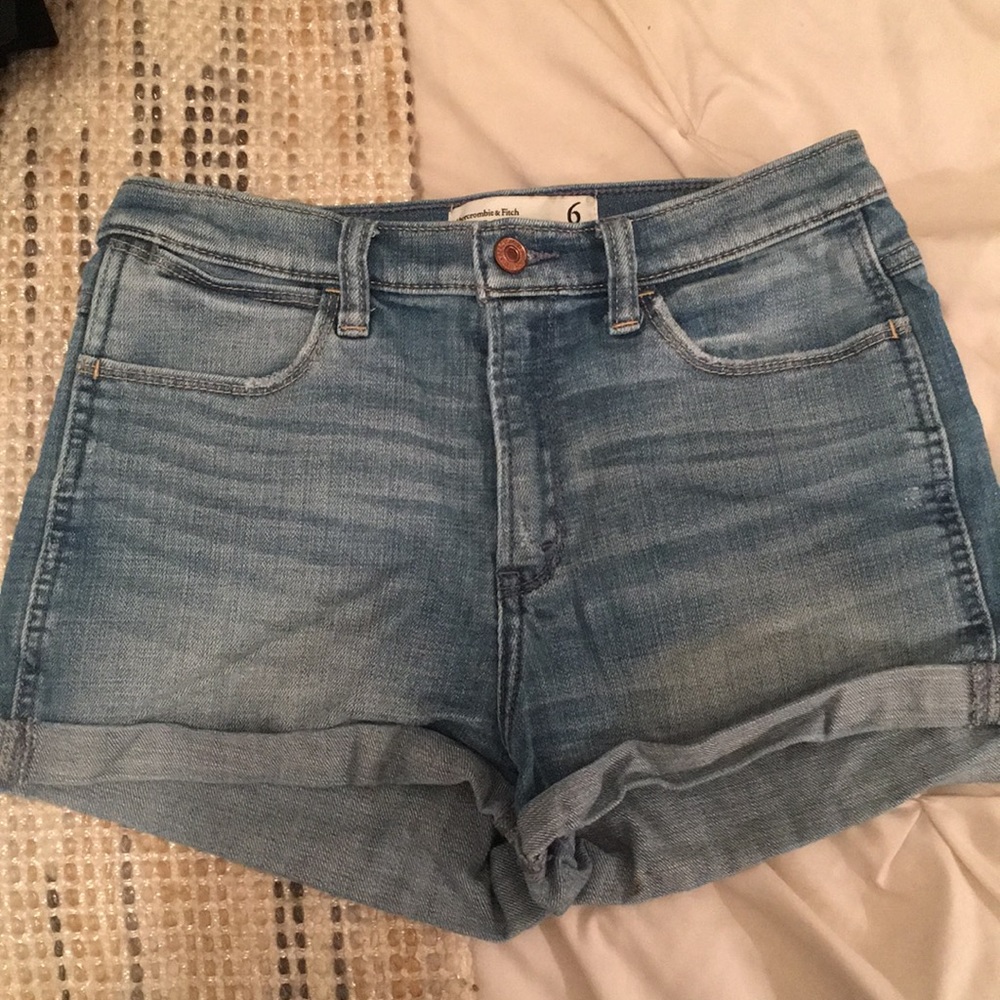 Abercrombie high rise denim shorts